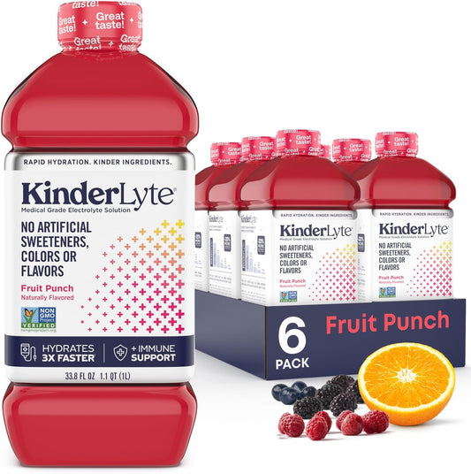 | Pediatric Electrolyte Solution | Doctor-Formulated for Rapid Rehydration | No Artificial Sweeteners, Colors or Flavors | Kid-Friendly Taste (Fruit Punch, 6-Pack)