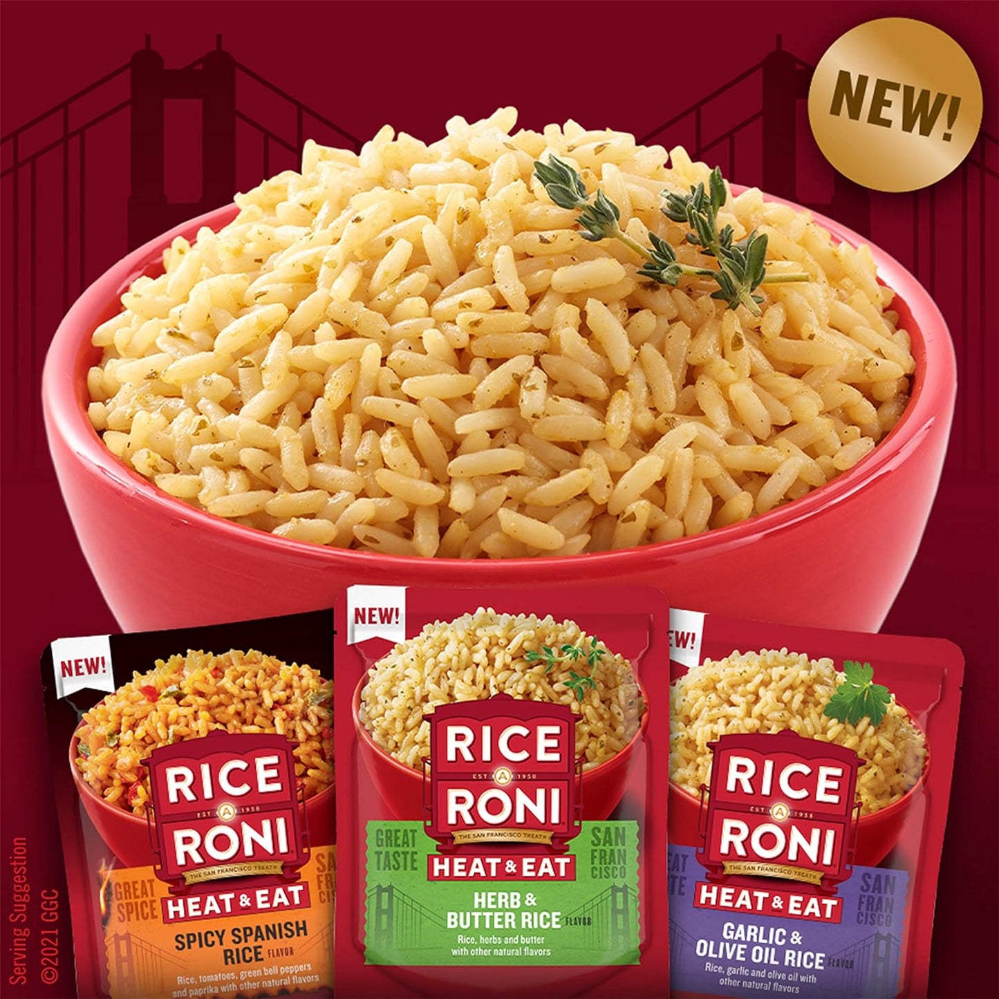 Heat & Eat Rice, Microwave Rice, Quick Cook Rice, Garlic & Olive Oil, (8 Pack)8.8 Oz