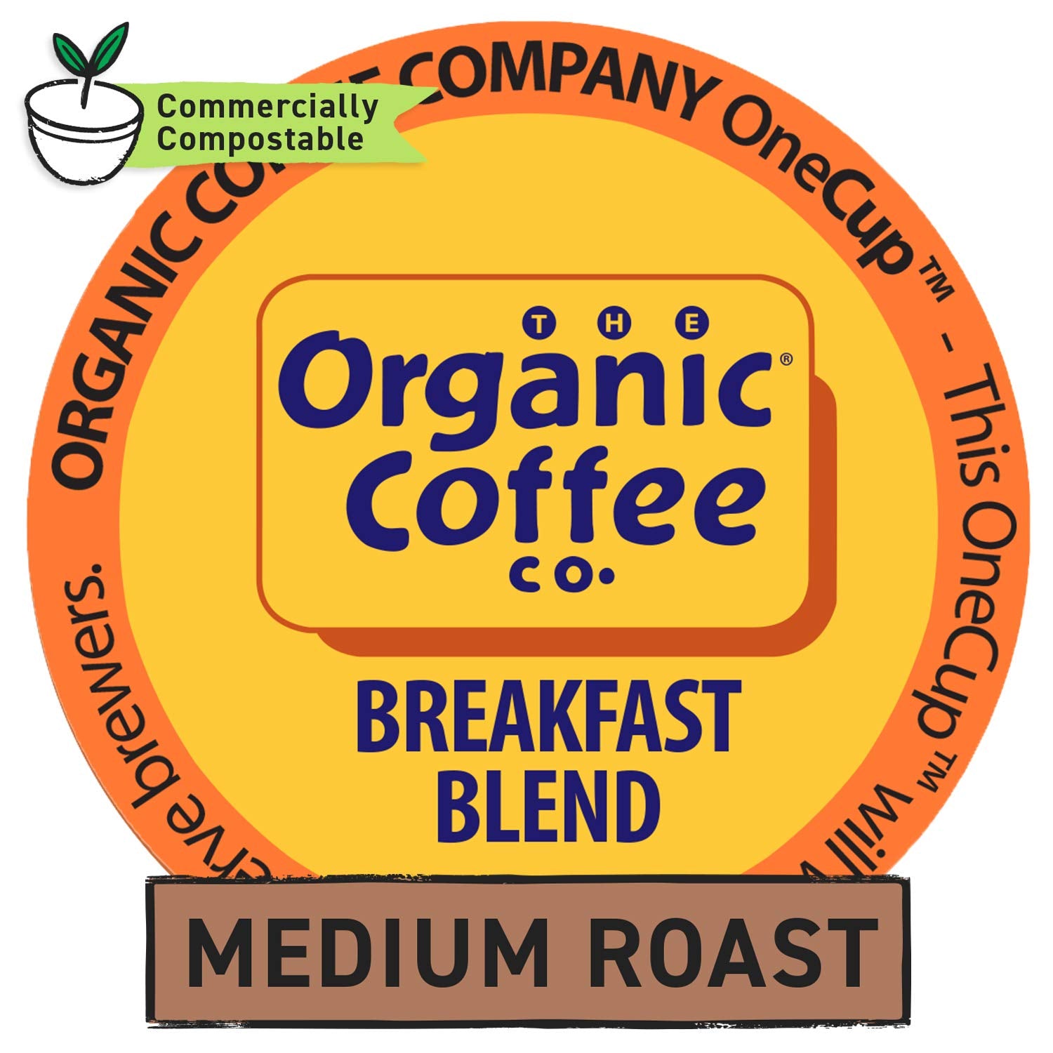 Compostable Coffee Pods - Breakfast Blend (80 Ct) K Cup Compatible Including Keurig 2.0, Medium Roast, USDA Organic