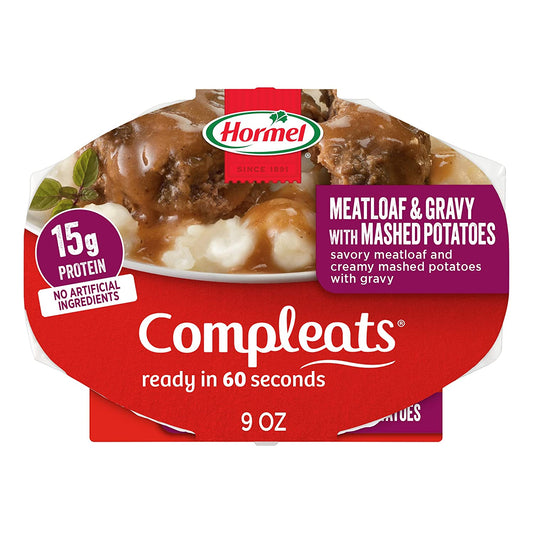 Meatloaf & Gravy with Mashed Potatoes Microwave Tray, 9 Oz. (6 Pack)