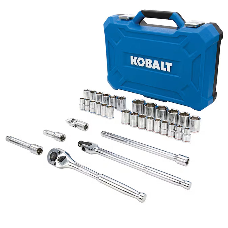 33-Piece Standard (SAE) and Metric Polished Chrome Mechanics Tool Set with Hard Case