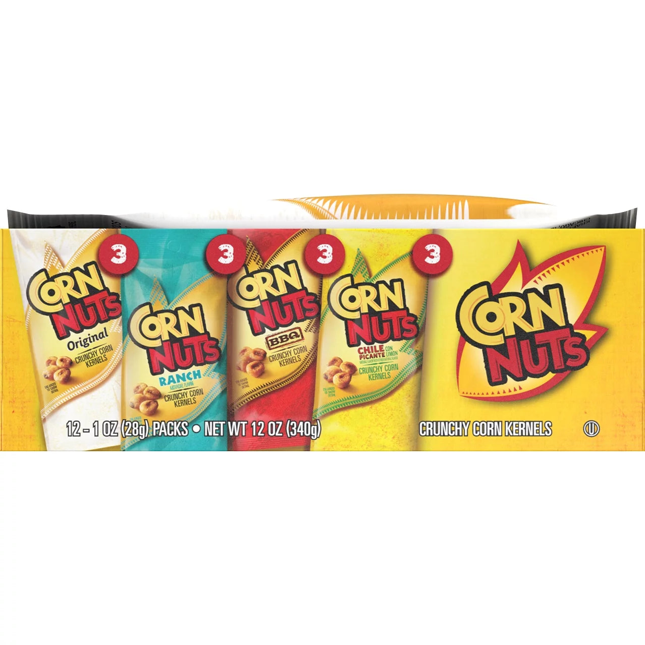 Original, Ranch, BBQ & Chile Picante Con Limon Crunchy Corn Kernels Variety Pack, 12 Ct Box, 1 Oz Packs