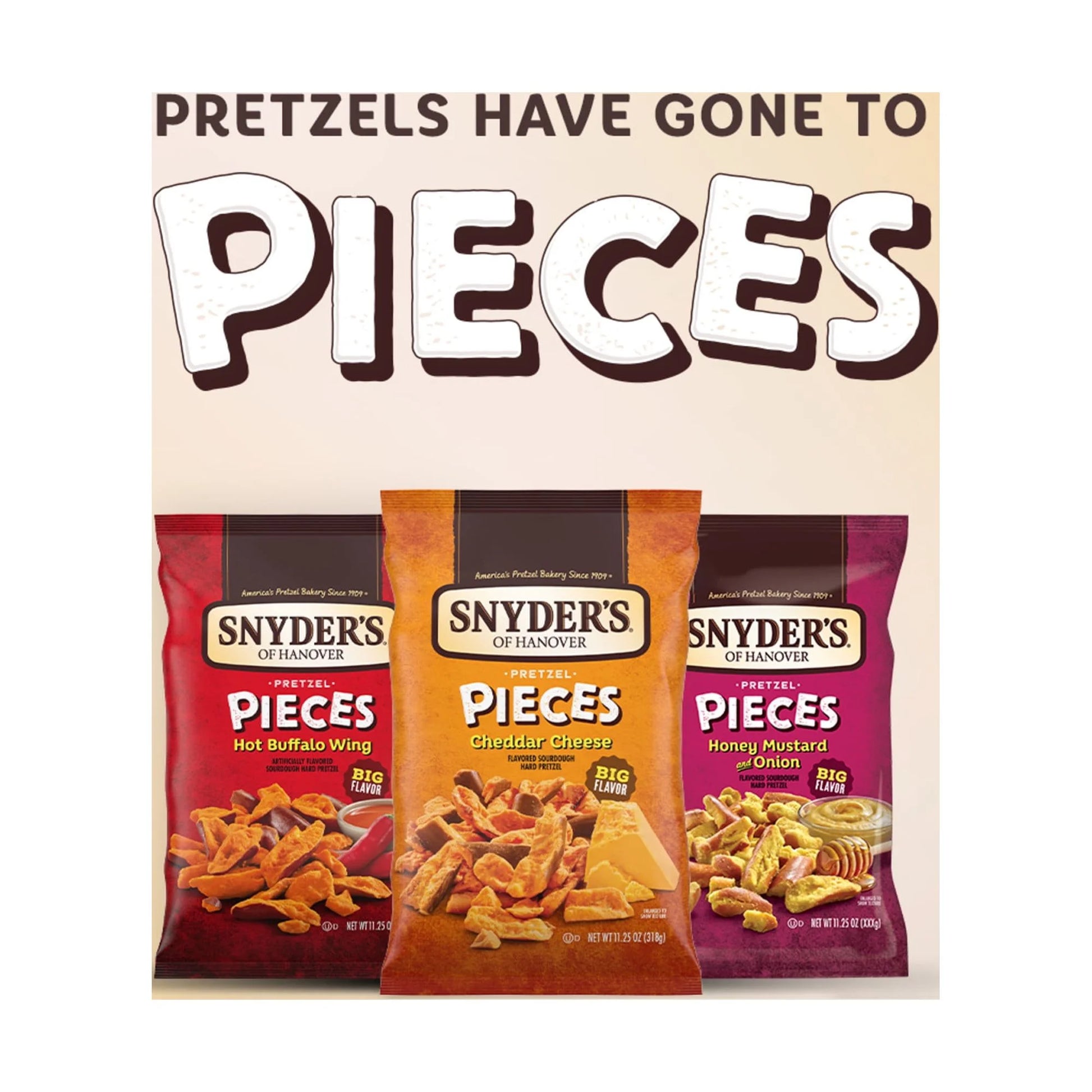 Pretzel Pieces, Variety Pack of Pretzels Individual Packs, 2.25 Oz, 18 Ct