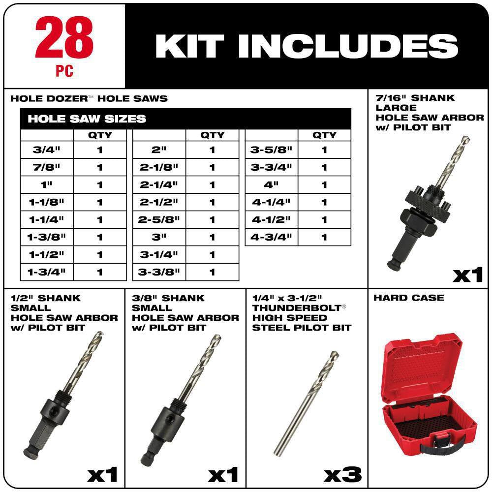 Hole Dozer General Purpose Bi-Metal Hole Saw Set (39-Piece)