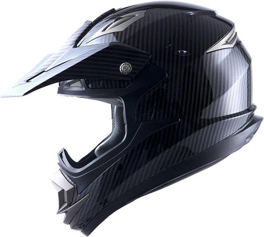 Adult Motocross Helmet off Road MX BMX ATV Dirt Bike Mechanic HGXP14B Carbon Fiber Black HGXP14B