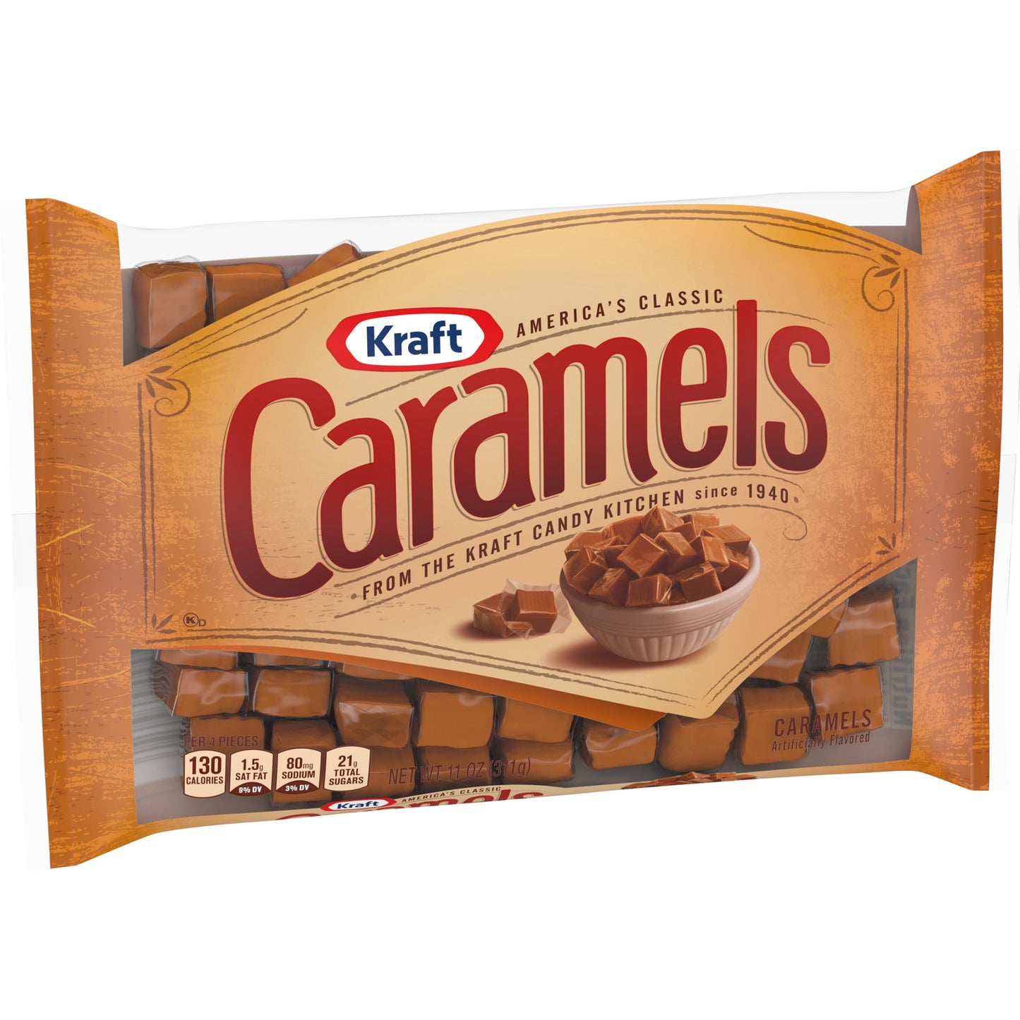 America'S Classic Individually Wrapped Candy Caramels, 11 Oz Bag