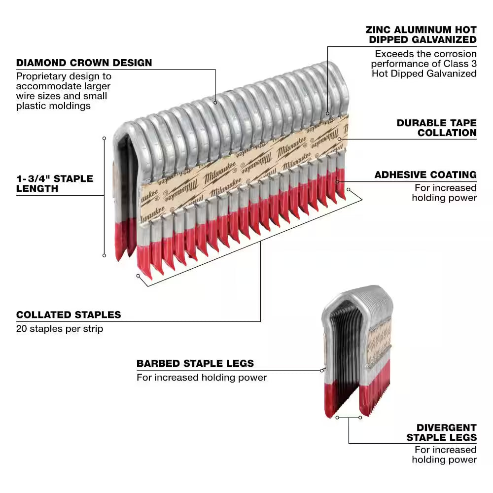 1-3/4 In. 9-Gauge Galvanized Staples for M18 FUEL Utility Fencing Stapler (960 per Box)