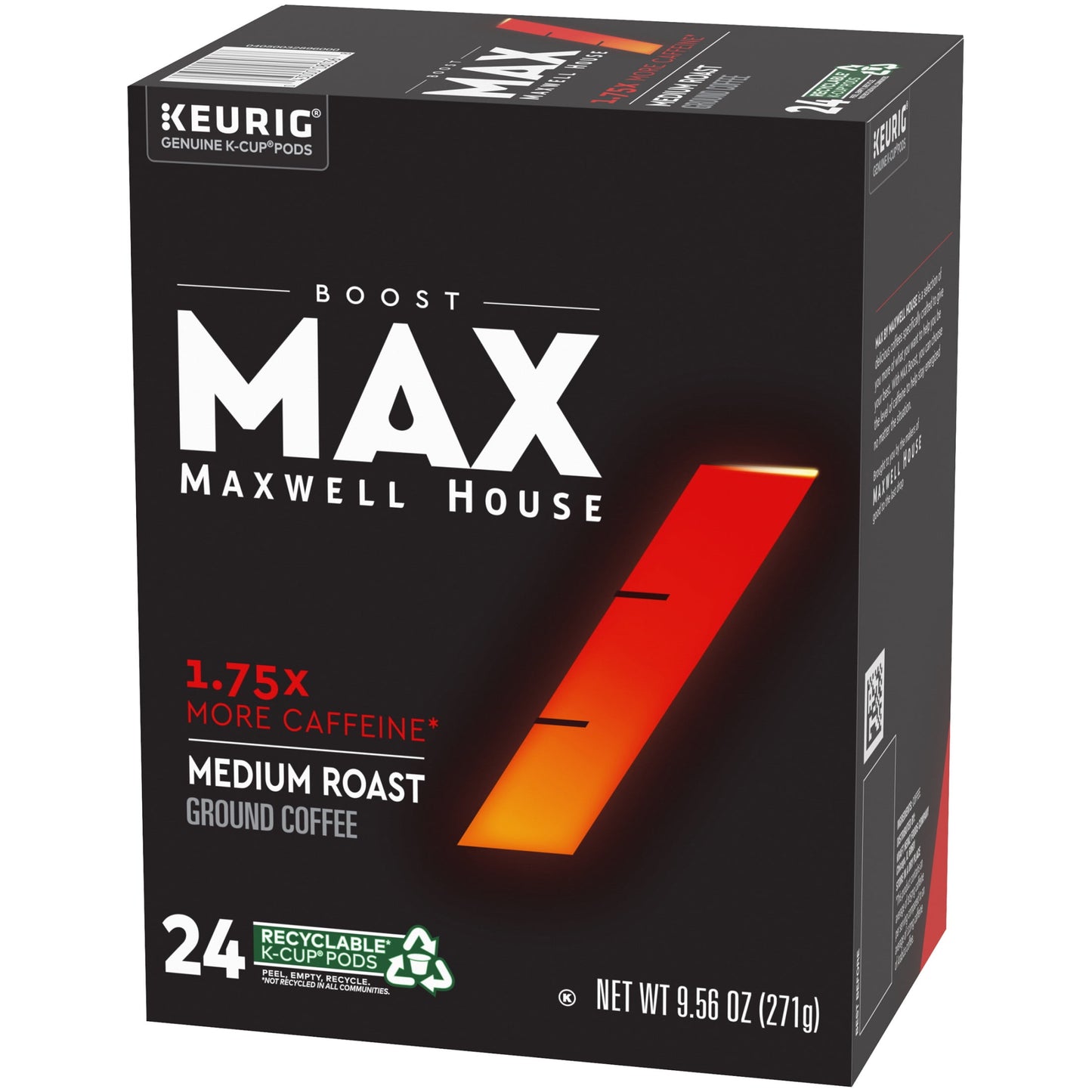 MAX Boost By Maxwell House Medium Roast 1.75X Caffeine K-Cup Coffee Po