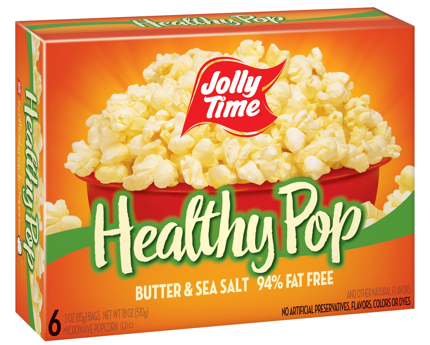 Healthy Pop Butter Microwave Popcorn 3 Oz, 6 Ct. Gluten-Free Non-Gmo