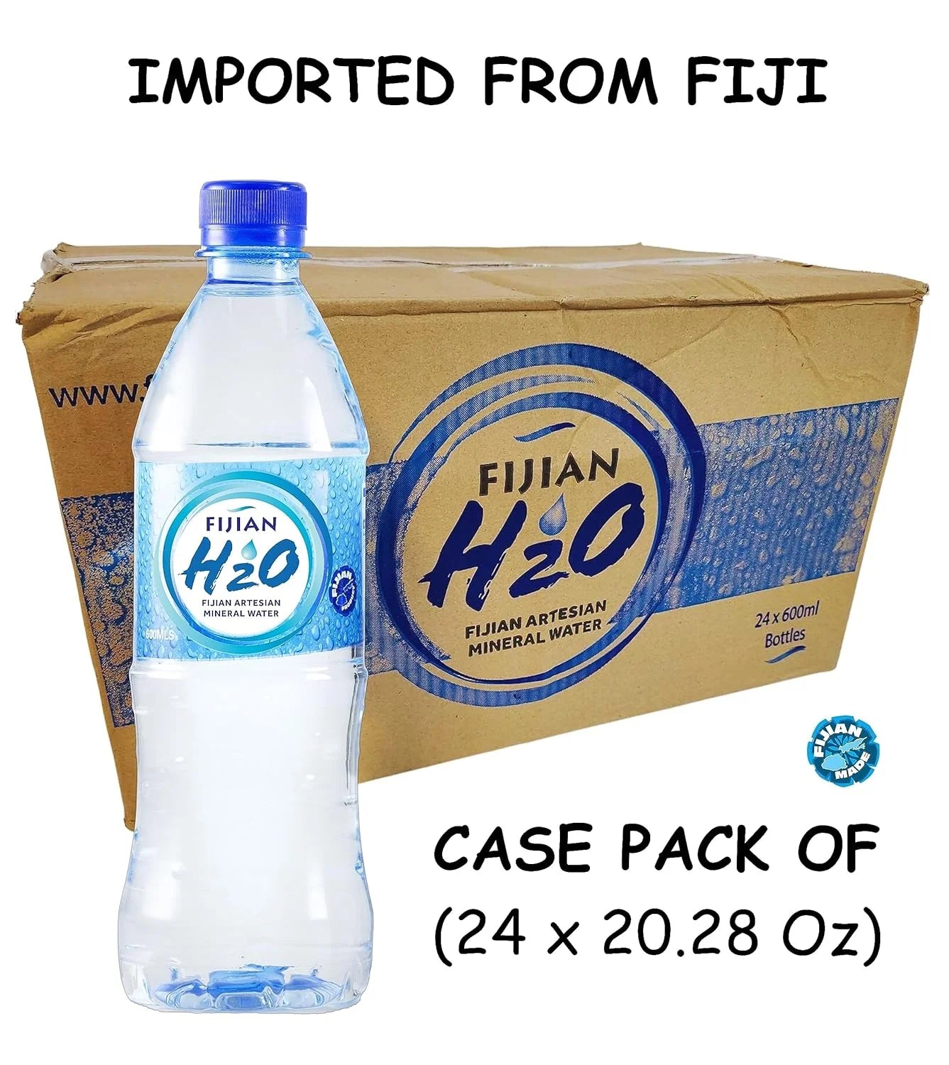 New! Fijian H20 Natural ARTESIAN Mineral Water Case Pack of 24 (20.28 Oz Bottle) Discover Fiji'S Finest H20, Naturally High Ph & SMOOTH TASTE