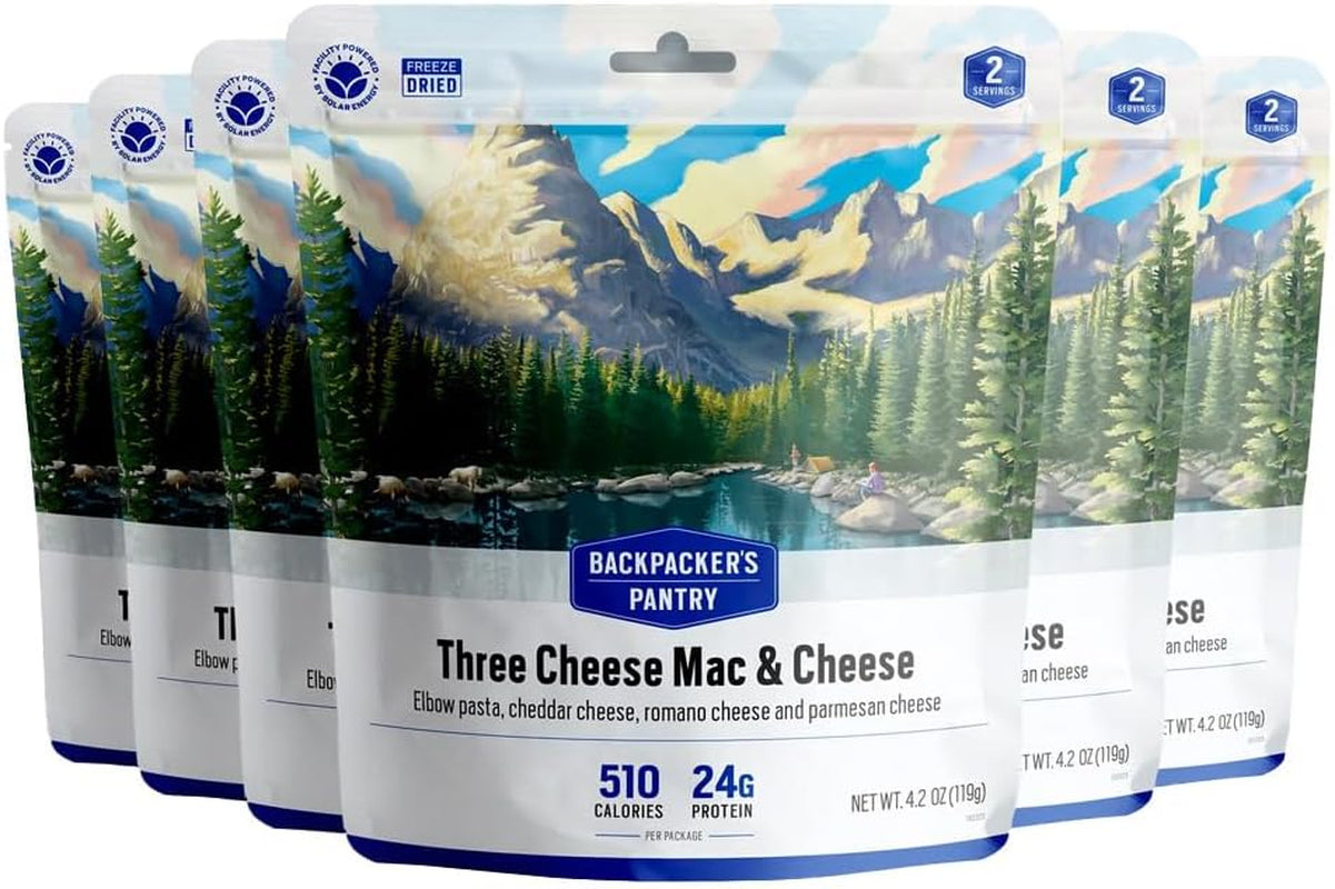 Three Cheese Mac & Cheese - Freeze Dried Backpacking & Camping Food - Emergency Food - 24 Grams of Protein, Vegetarian