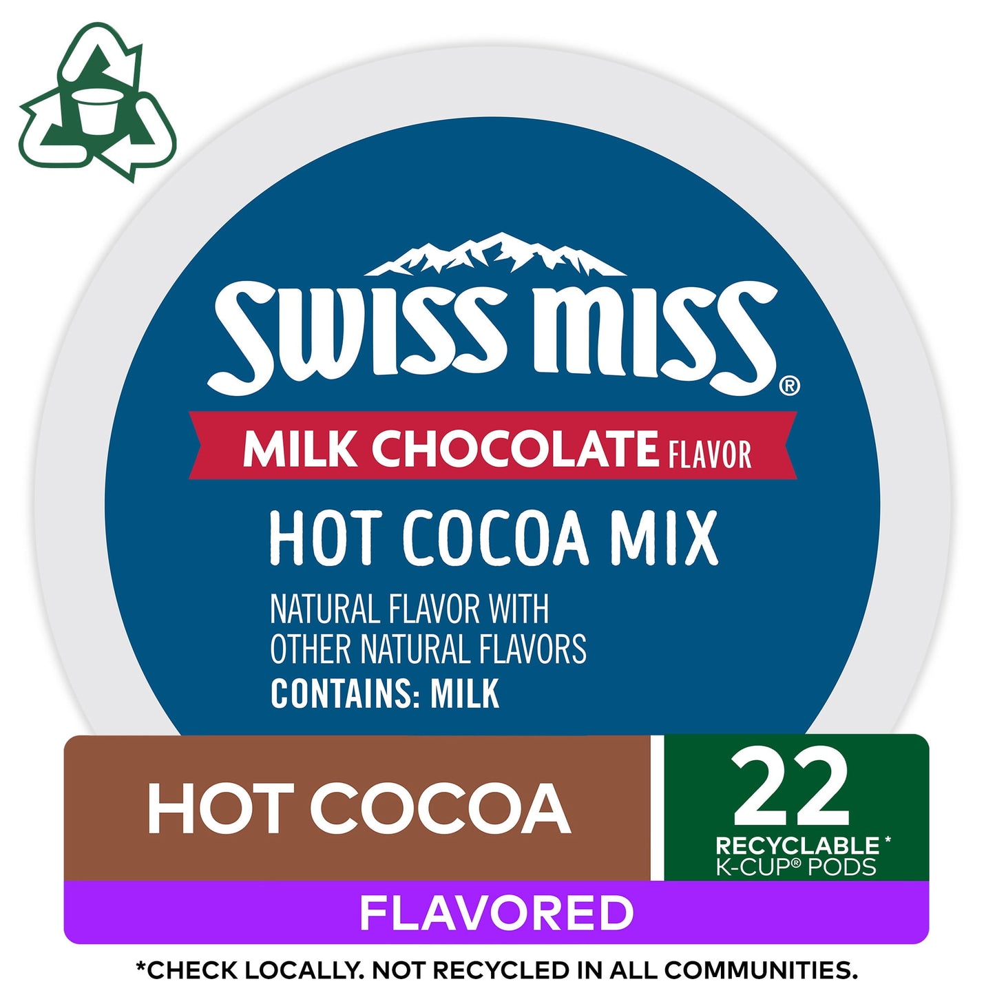 Swiss Miss Milk Chocolate Hot Cocoa, K-Cup Pods, 22 Count