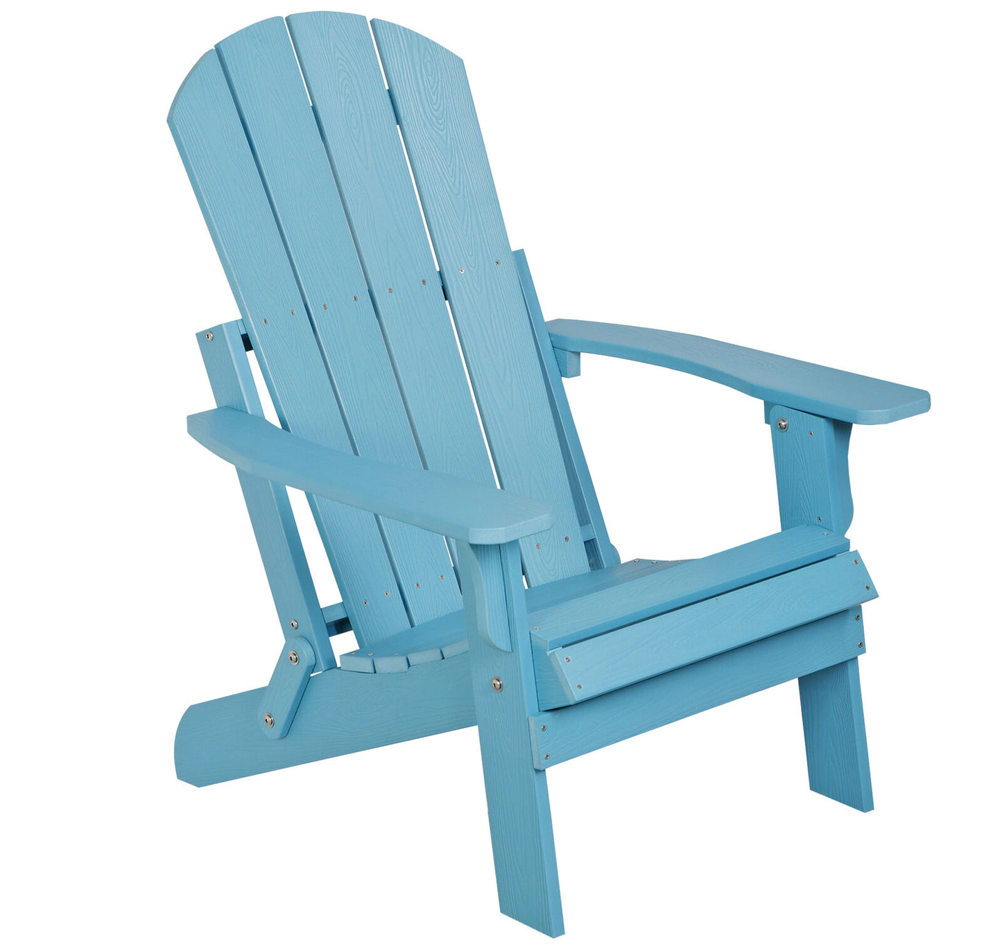 HDPS Folding Poly Lumber Adirondack Chair Patio Outdoor All Weather Resistant