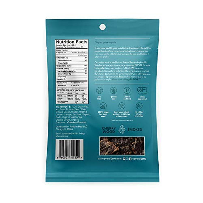 Grass Fed Beef Jerky Variety Pack, by PREVAIL - Low Sodium and Gluten Free! | Umami, Spicy, Lemongrass, and Original - Pack of (8) Bags | | Our Gourmet Jerky Is Paleo Certified, Soy Free, Free of Preservatives, and Contains No Gmo'S!