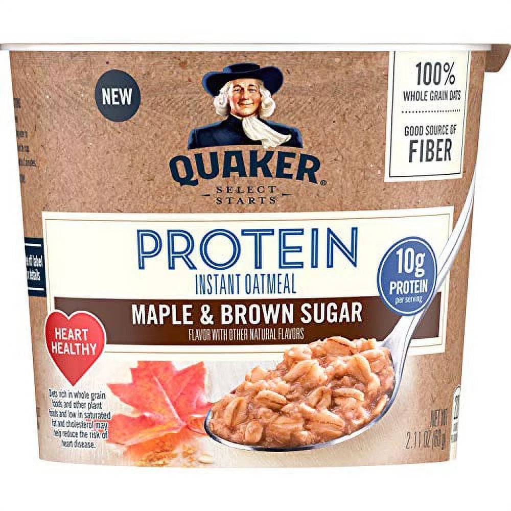 Instant Oatmeal Express Cups, 10G Protein Maple Brown Sugar, (12 Pack)