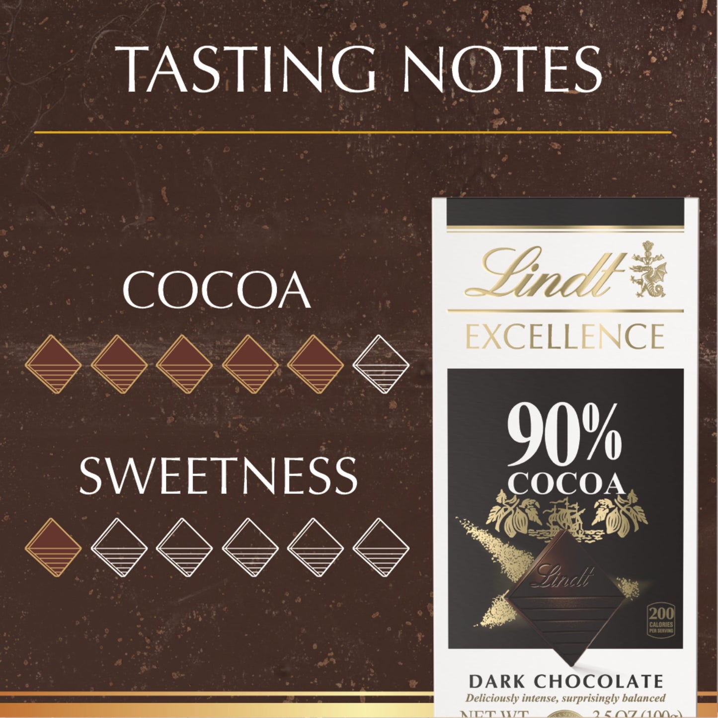 Excellence 90% Cocoa Dark Chocolate Candy Bar, 3.5 Oz, Bar