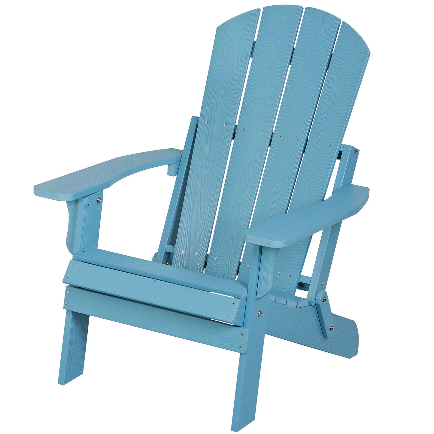 HDPS Folding Poly Lumber Adirondack Chair Patio Outdoor All Weather Resistant