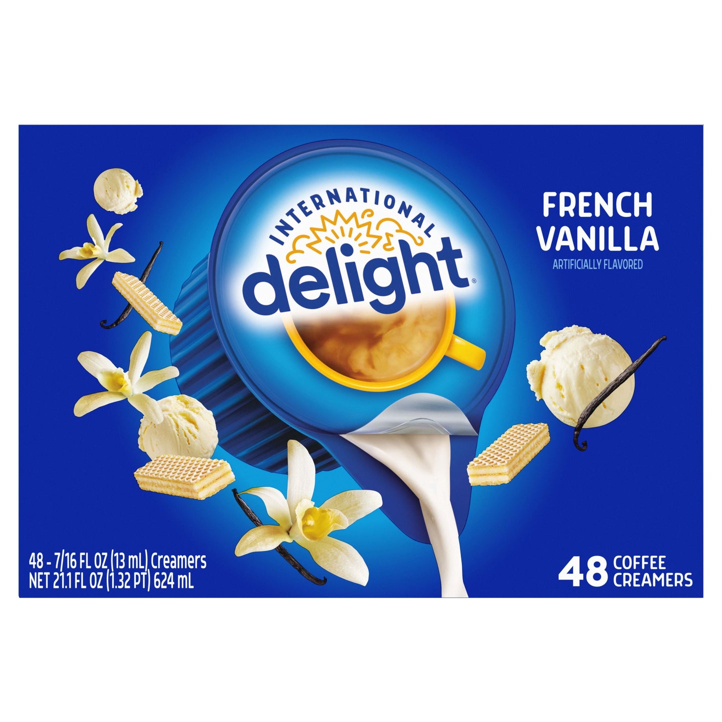 French Vanilla Coffee Creamer Singles, 48 Count