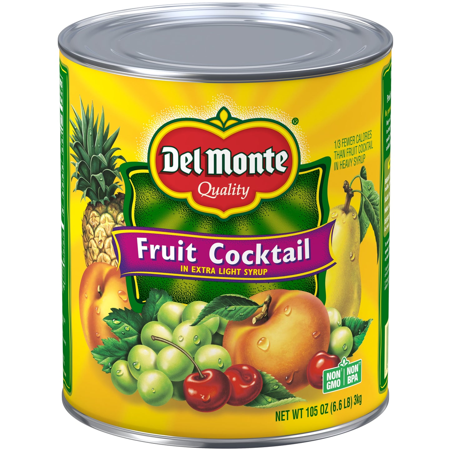 (2 Pack)  Fruit Cocktail, Extra Light Syrup, Canned Fruit, 105 Oz Can