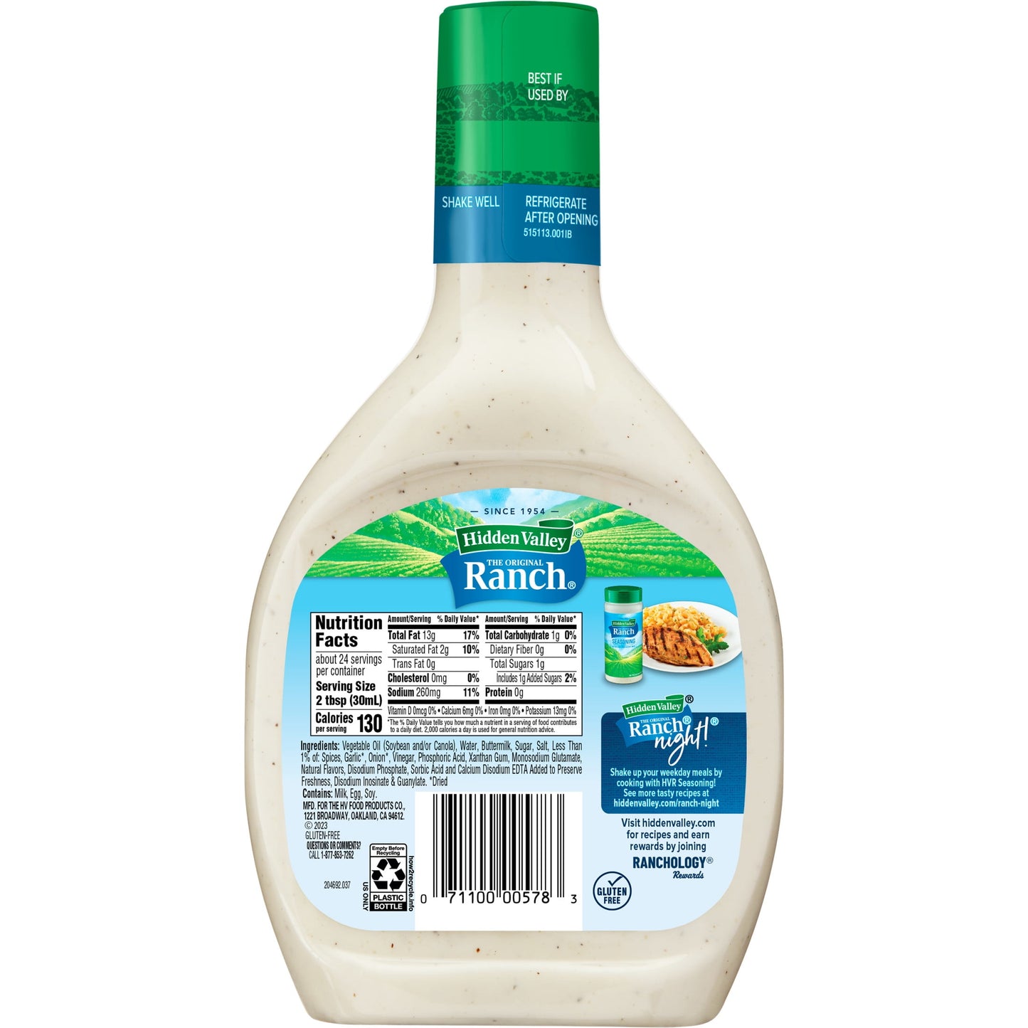 Gluten Free Original Ranch Salad Dressing and Topping, 24 Fl Oz