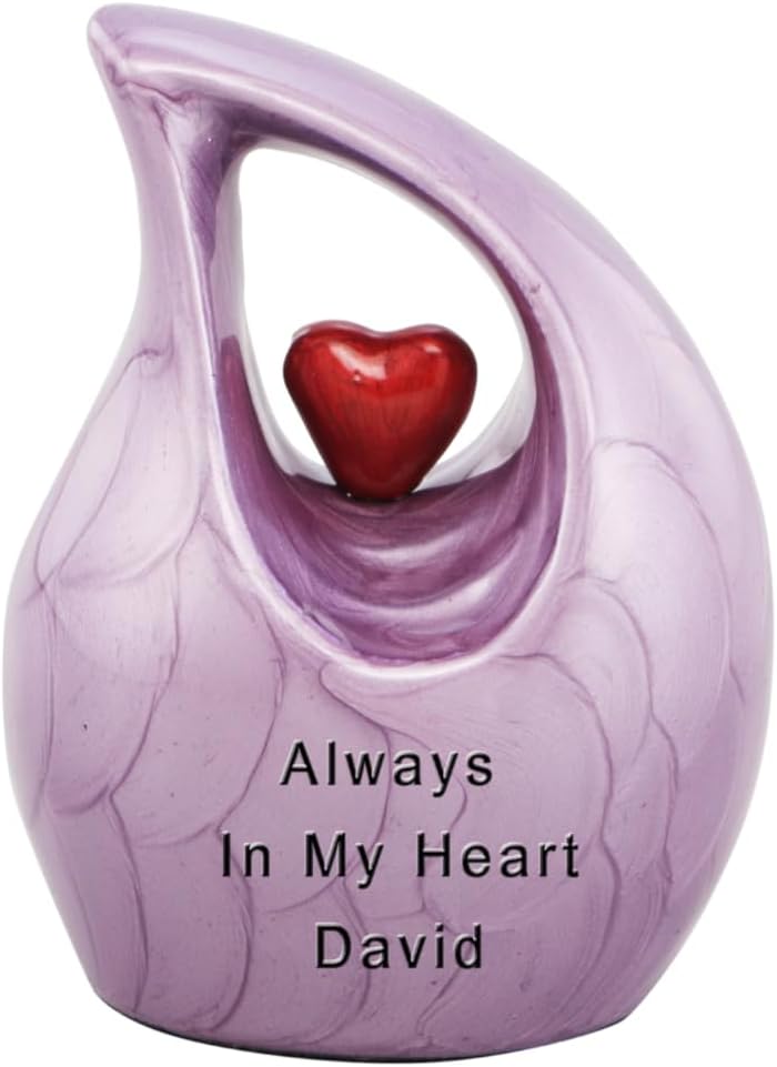 Customize &amp; Personalize Heart of Love Cremation Urns for Human Ashes - Decorative Urns,Urns for Human Ashes Female &amp; Male,Urns for Ashes Men &amp; Women,Funeral Urn (Adult Customize, Lavender)