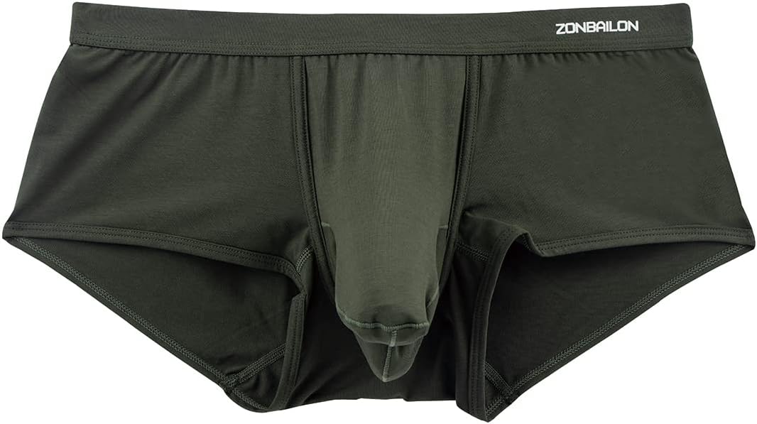 ZONBAILON Men's Bulge Enhancing Brief Dual Pouch Underwear Breathable Bikini’s Boxer Modal Trunk