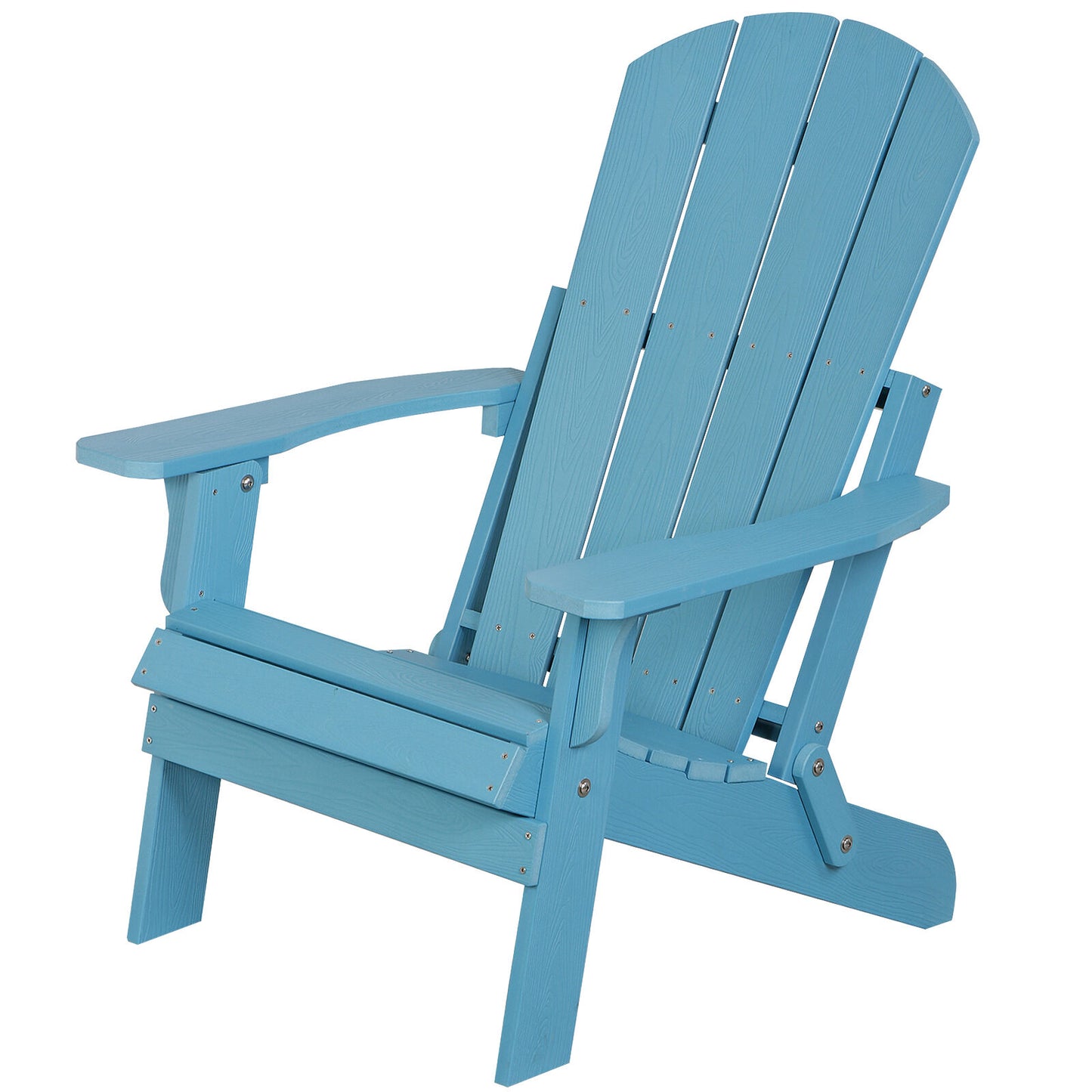 HDPS Folding Poly Lumber Adirondack Chair Patio Outdoor All Weather Resistant