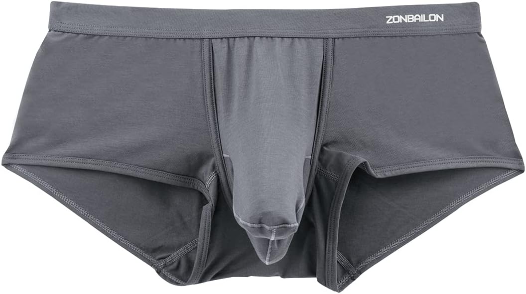 ZONBAILON Men's Bulge Enhancing Brief Dual Pouch Underwear Breathable Bikini’s Boxer Modal Trunk