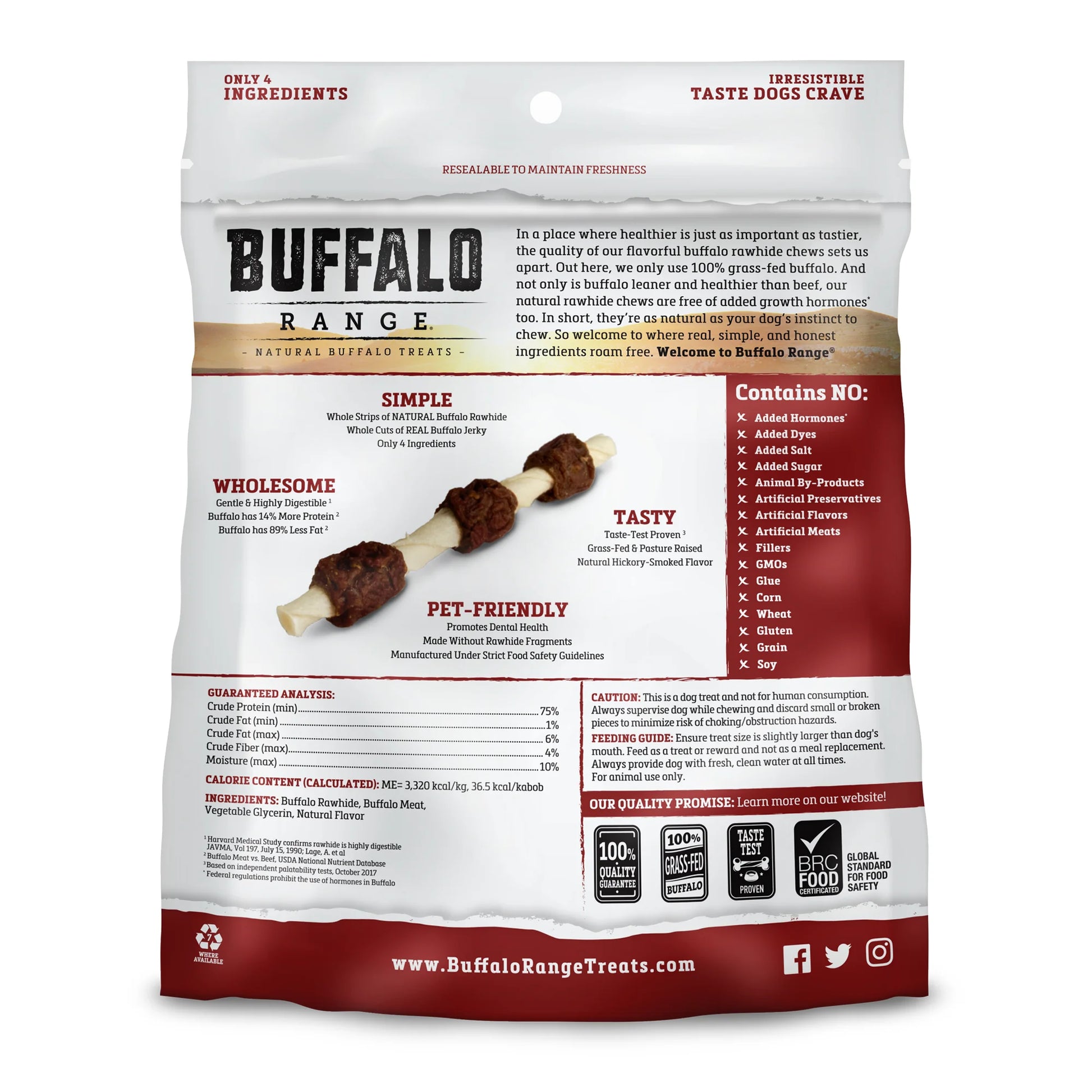 Hickory Flavor Rawhide Jerky Kabob Dry Dog Treats - 18 Ct.