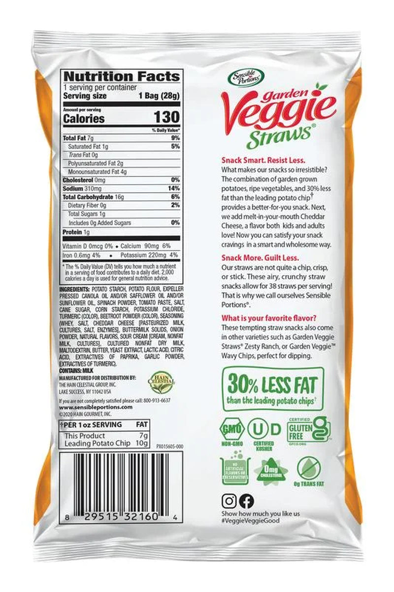 Gluten-Free Cheddar Cheese Garden Veggie Straws, 1 Oz (24 Count)