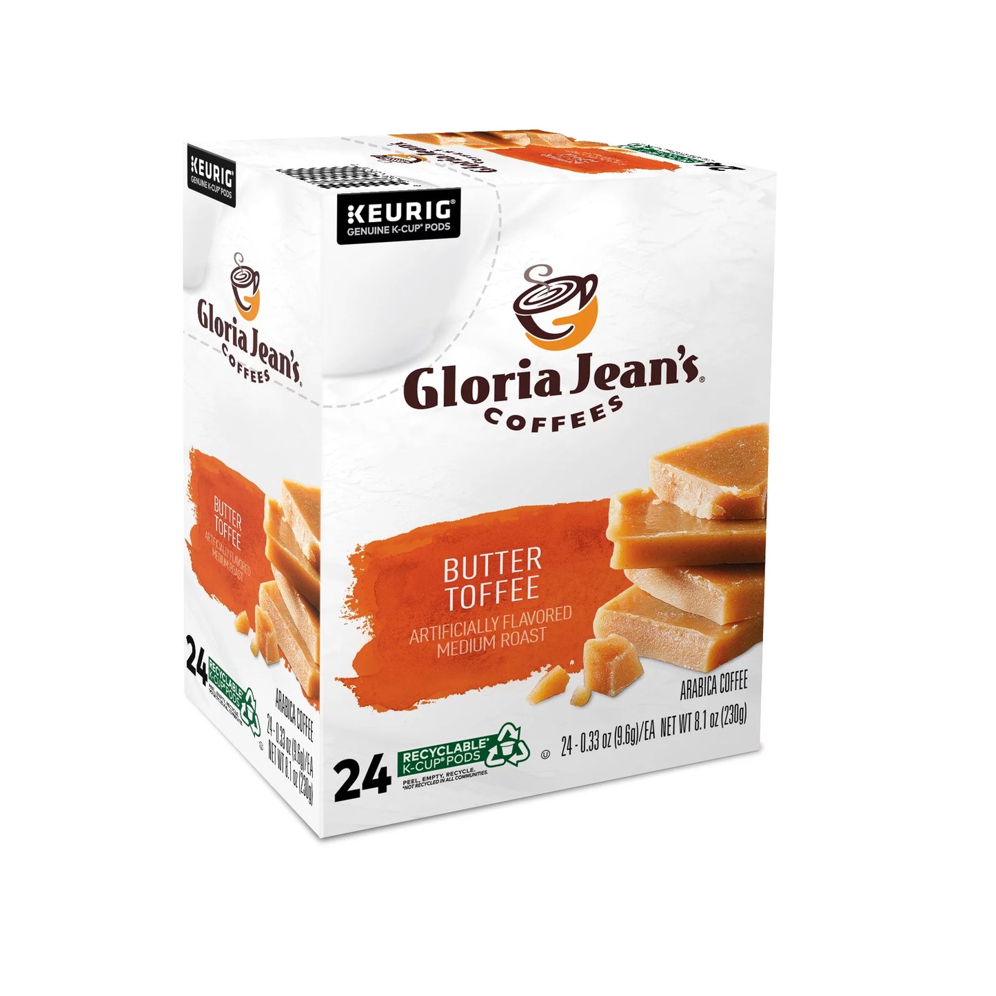 Gloria Jean'S Coffee, Butter Toffee Medium Roast K-Cup Coffee Pods, 24 Count