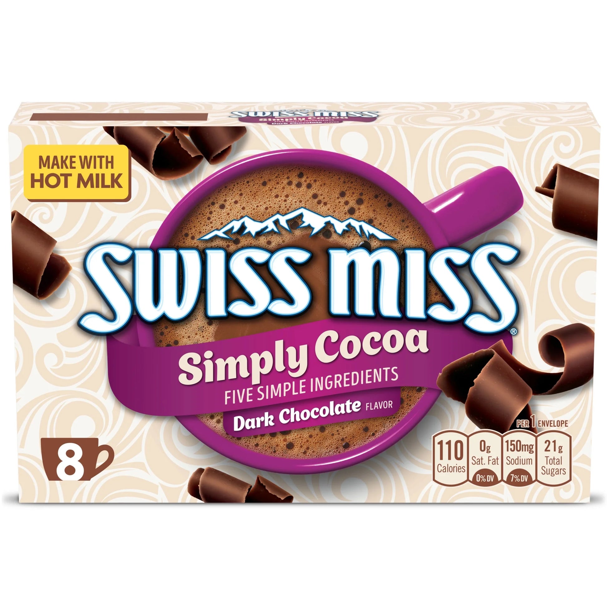 Simply Cocoa Dark Chocolate Flavored Hot Cocoa Mix, 8 Count Hot Cocoa Mix Packets