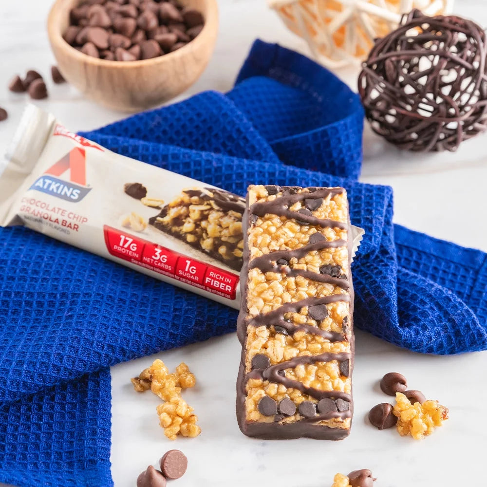 Chocolate Chip Granola Protein Meal Bar, Low Sugar, Meal Replacement, Keto Friendly, 6/5 Packs