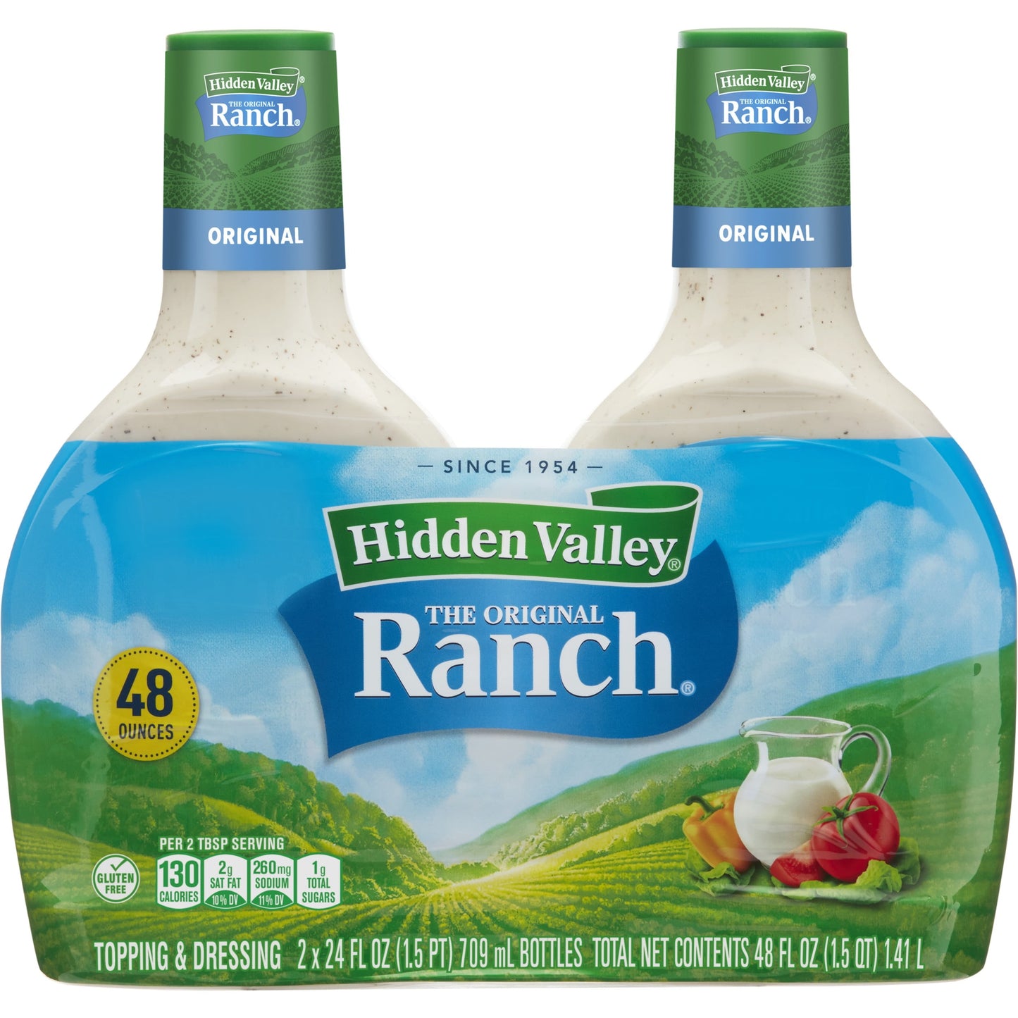 Gluten Free Original Ranch Salad Dressing and Topping, 24 Fl Oz, 2 Pack