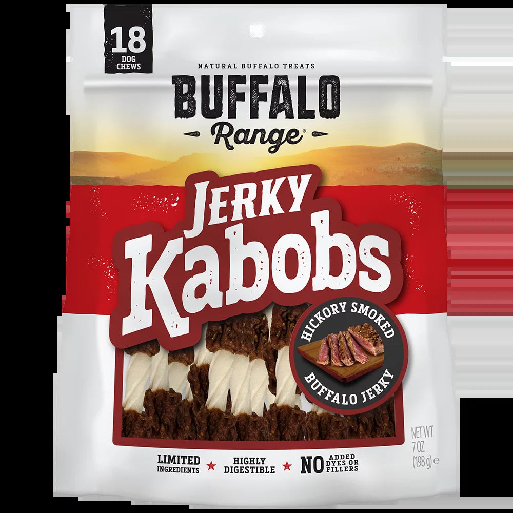 Hickory Flavor Rawhide Jerky Kabob Dry Dog Treats - 18 Ct.