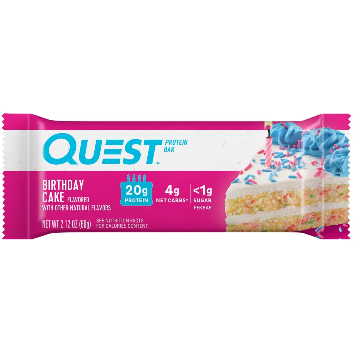 Birthday Cake Protein Bar, High Protein, Gluten Free, 8 Count