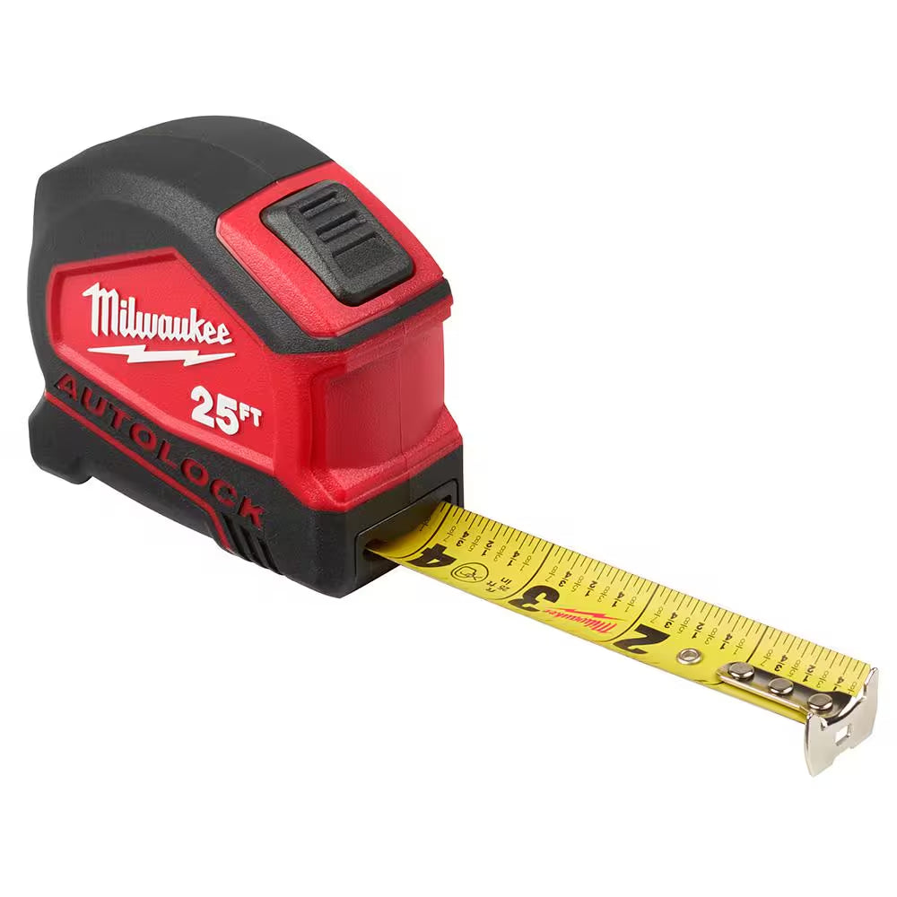 25 Ft. Compact Auto Lock Tape Measure with 16 Ft. Compact Auto Lock Tape Measure