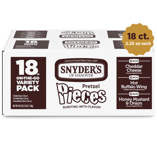 Pretzel Pieces, Variety Pack of Pretzels Individual Packs, 2.25 Oz, 18 Ct