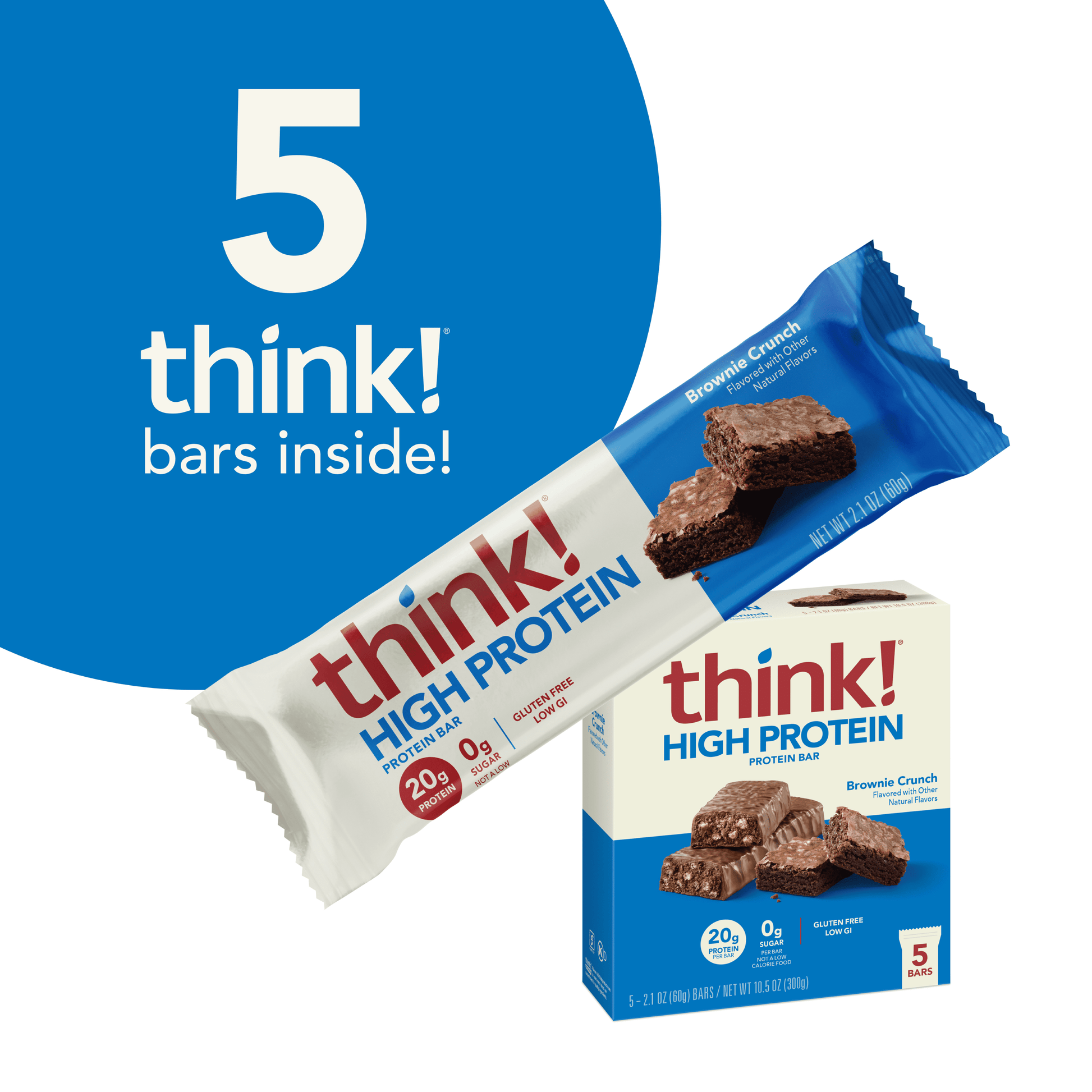 High Protein Brownie Crunch Bars, 5 Count