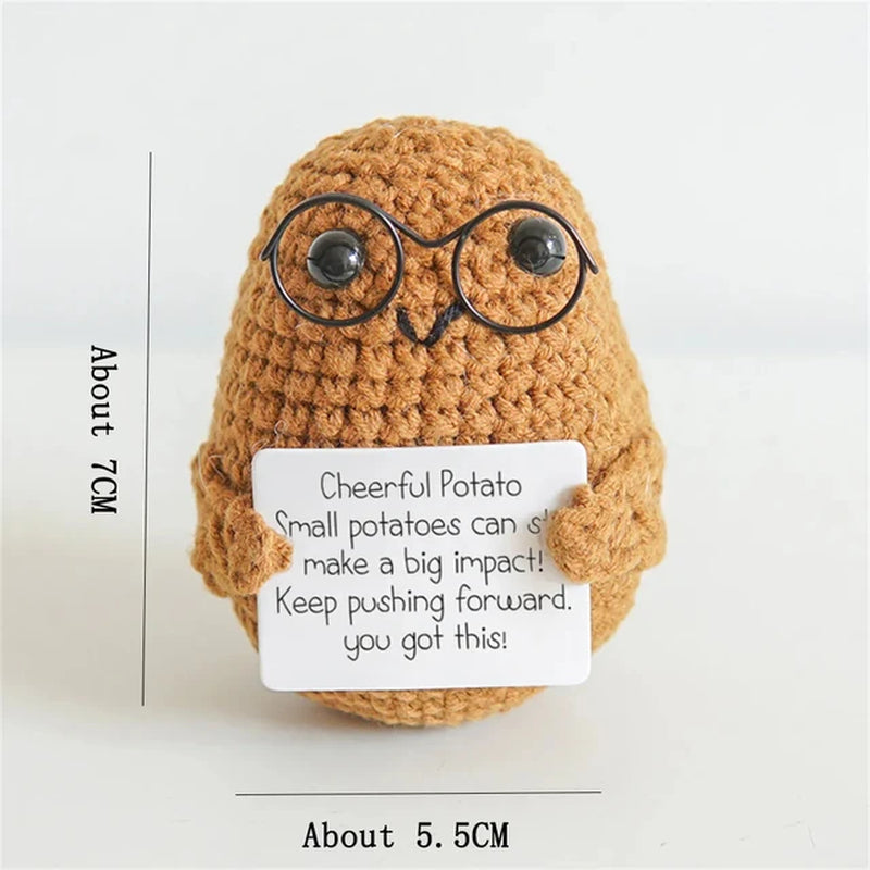 Handmade Positive Energy Potato Doll Home Decoration Mini Plush Knitting Wool Potato Doll Cute Birthday Gifts Office Room Decor