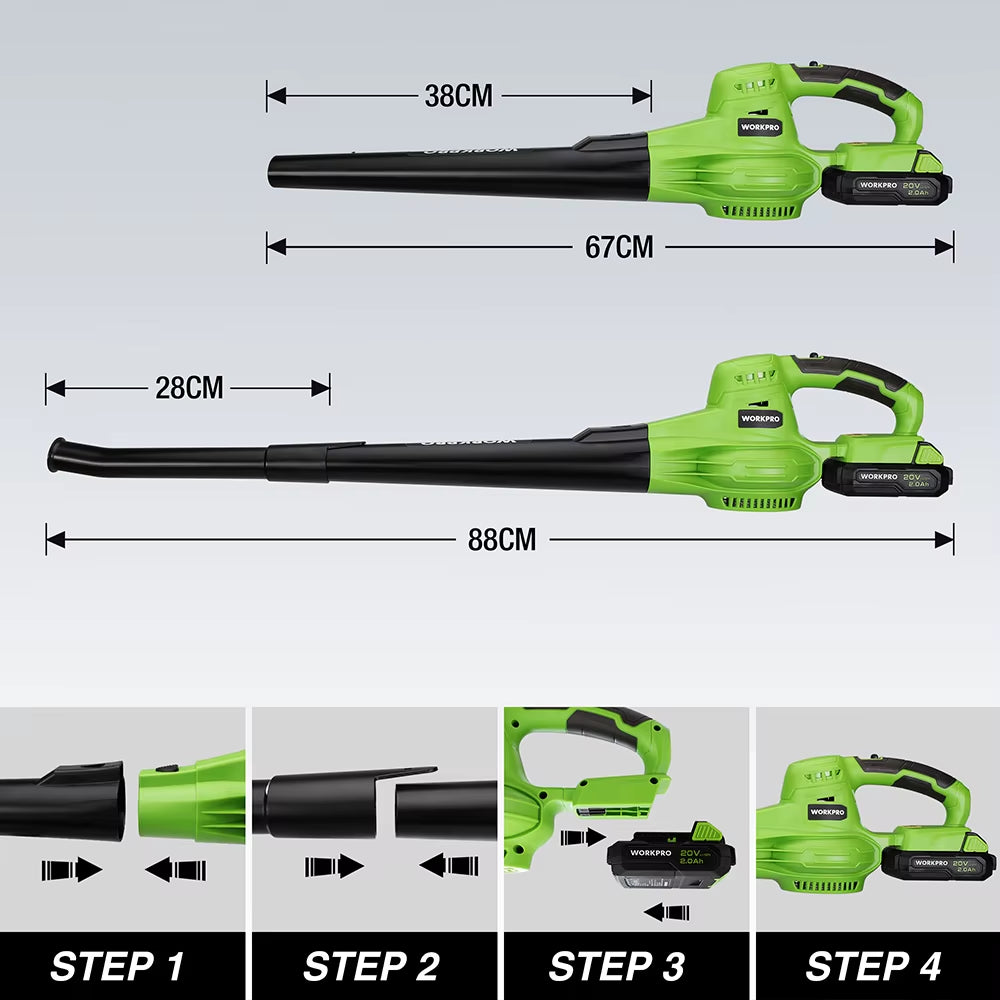 20V Cordless Electric Air Blower Leaf Snow Blower Dust Collector Sweeper Adjustable Speeds Garden Power Tools