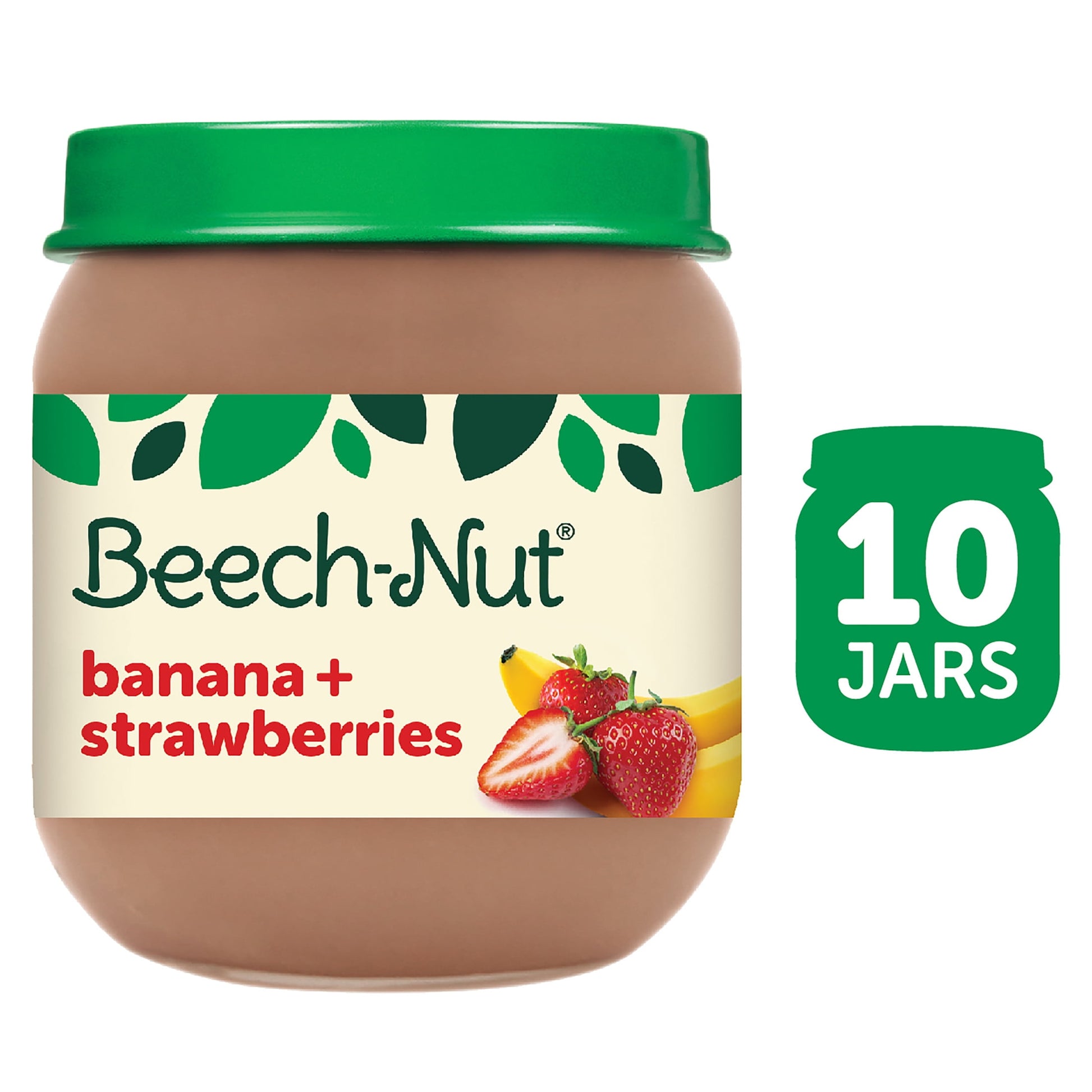 Stage 2 Baby Food, Banana & Strawberries, 4 Oz Jar (10 Pack)