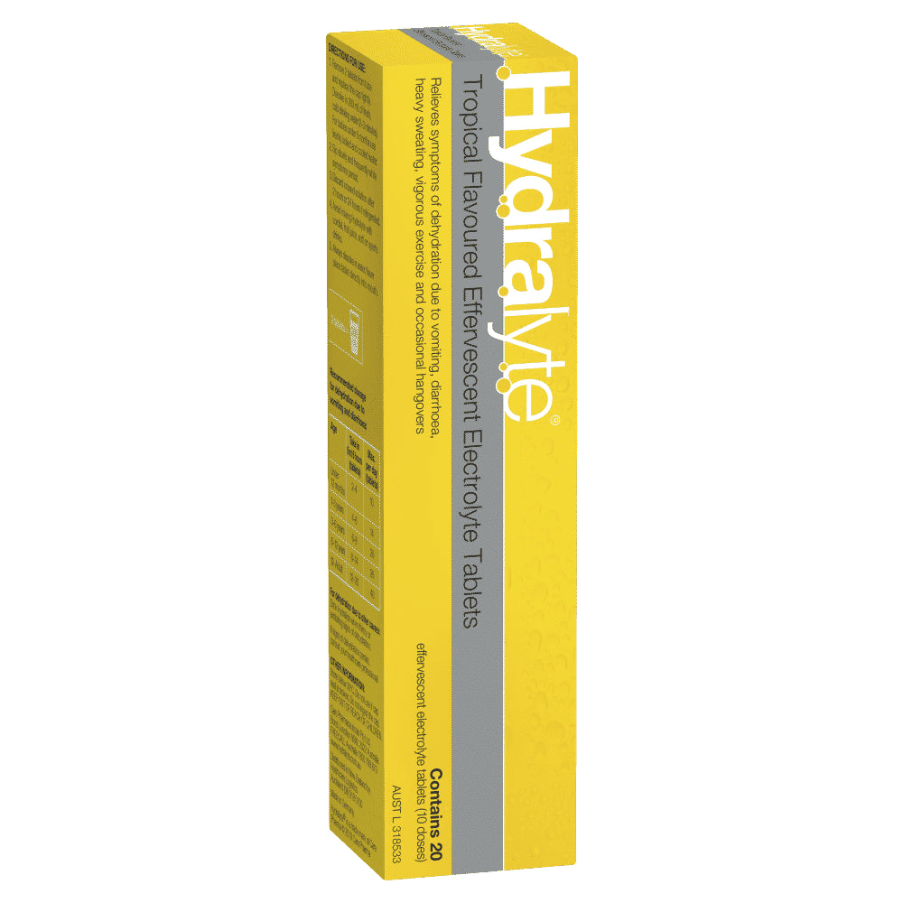 Hydralyte Effervescent Electrolyte 20 Tablets Choose Your Flavour Rehydration