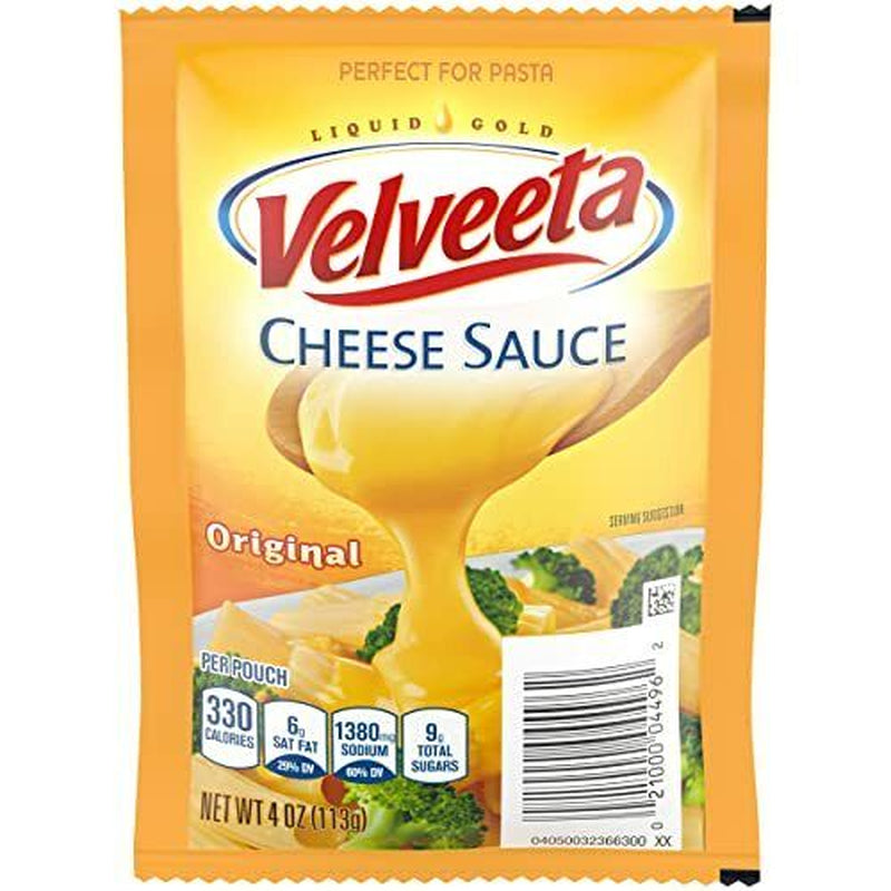 Velveeta Original Cheese Sauce Perfect for Pasta (24 Pouches, 4 Packs of 6)