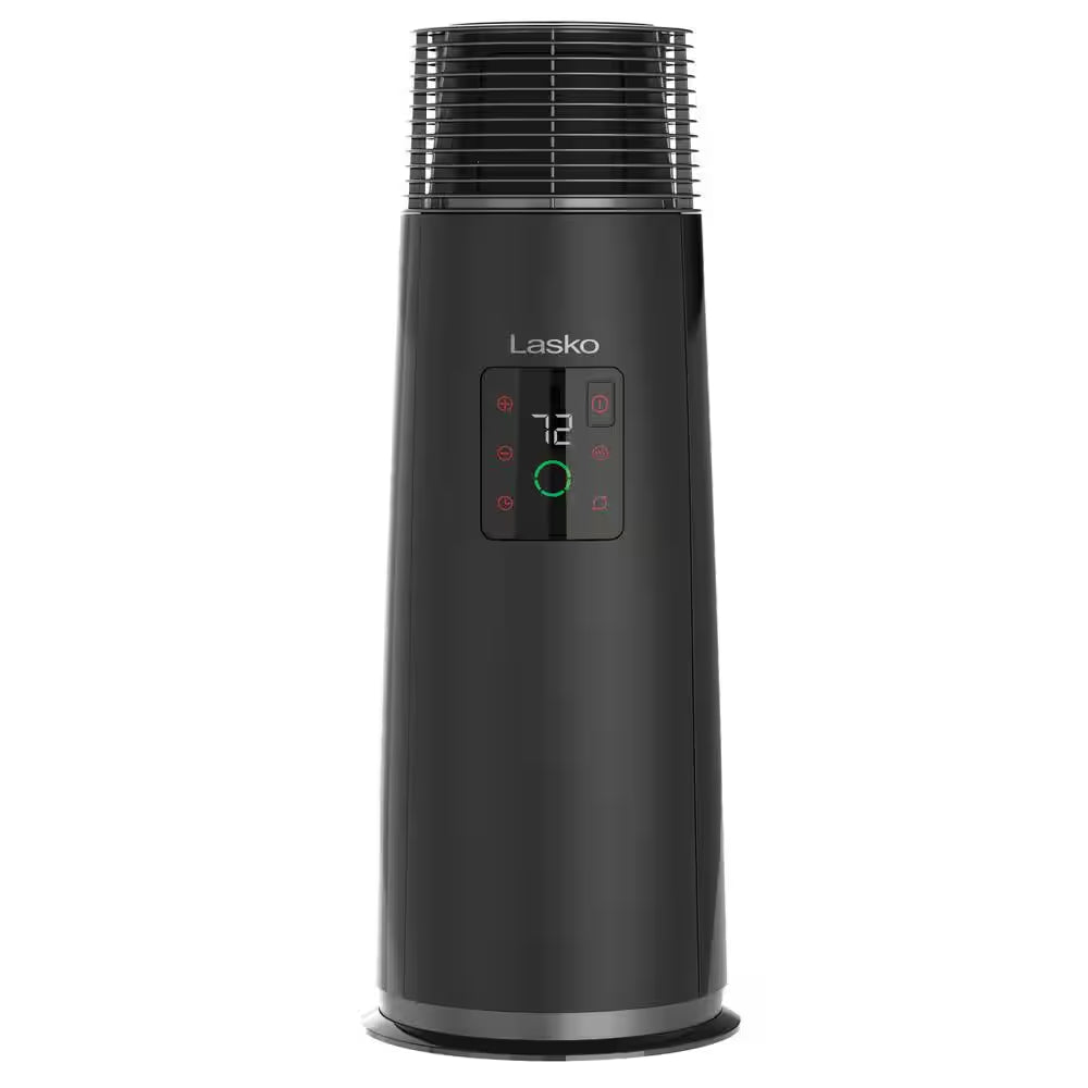 1500-Watt 24 In. Black Electric Tower Ceramic Full Circle Warmth Space Heater with 3-Speeds and Remote Control