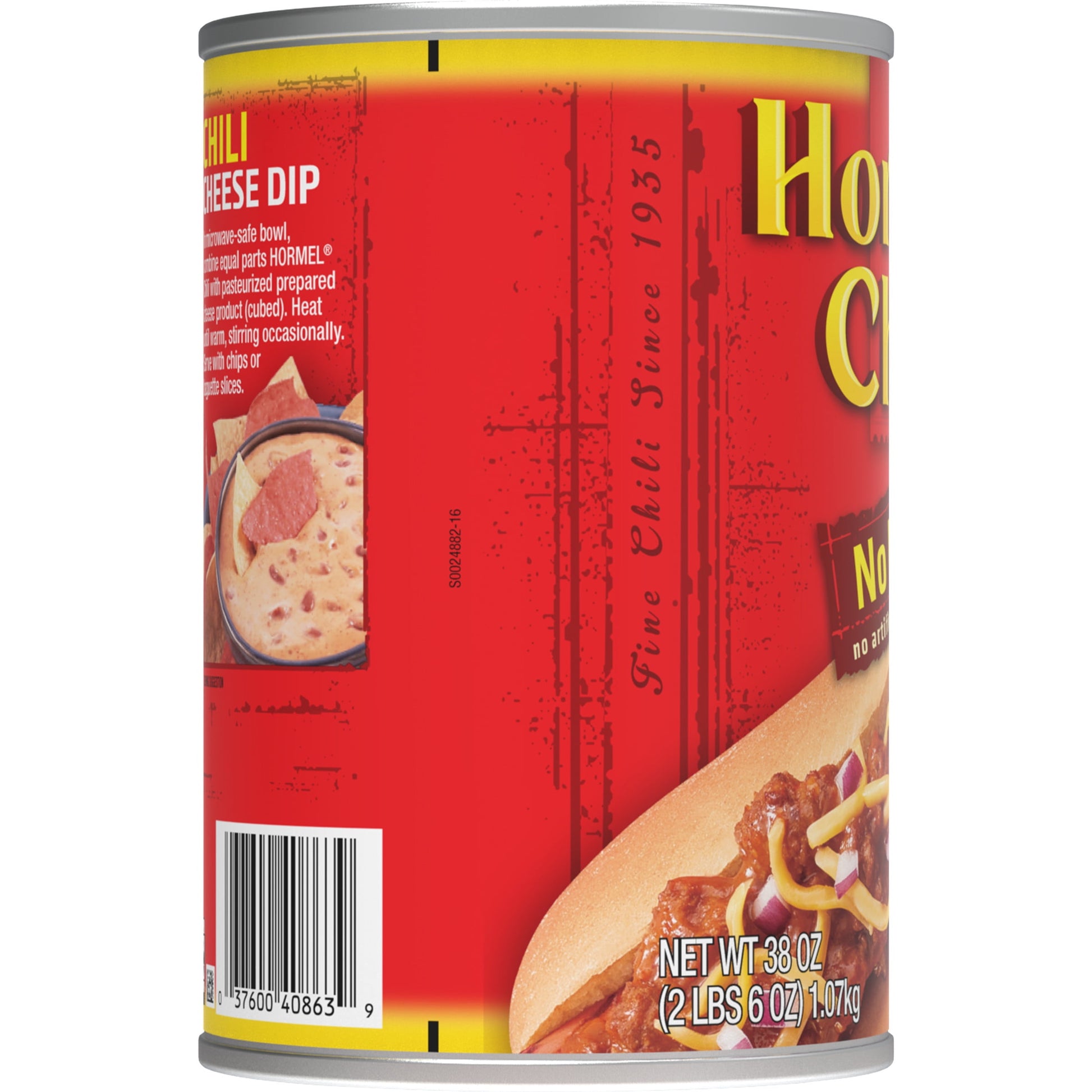 Chili, No Beans, No Artificial Ingredients, Steel Can 38 Oz