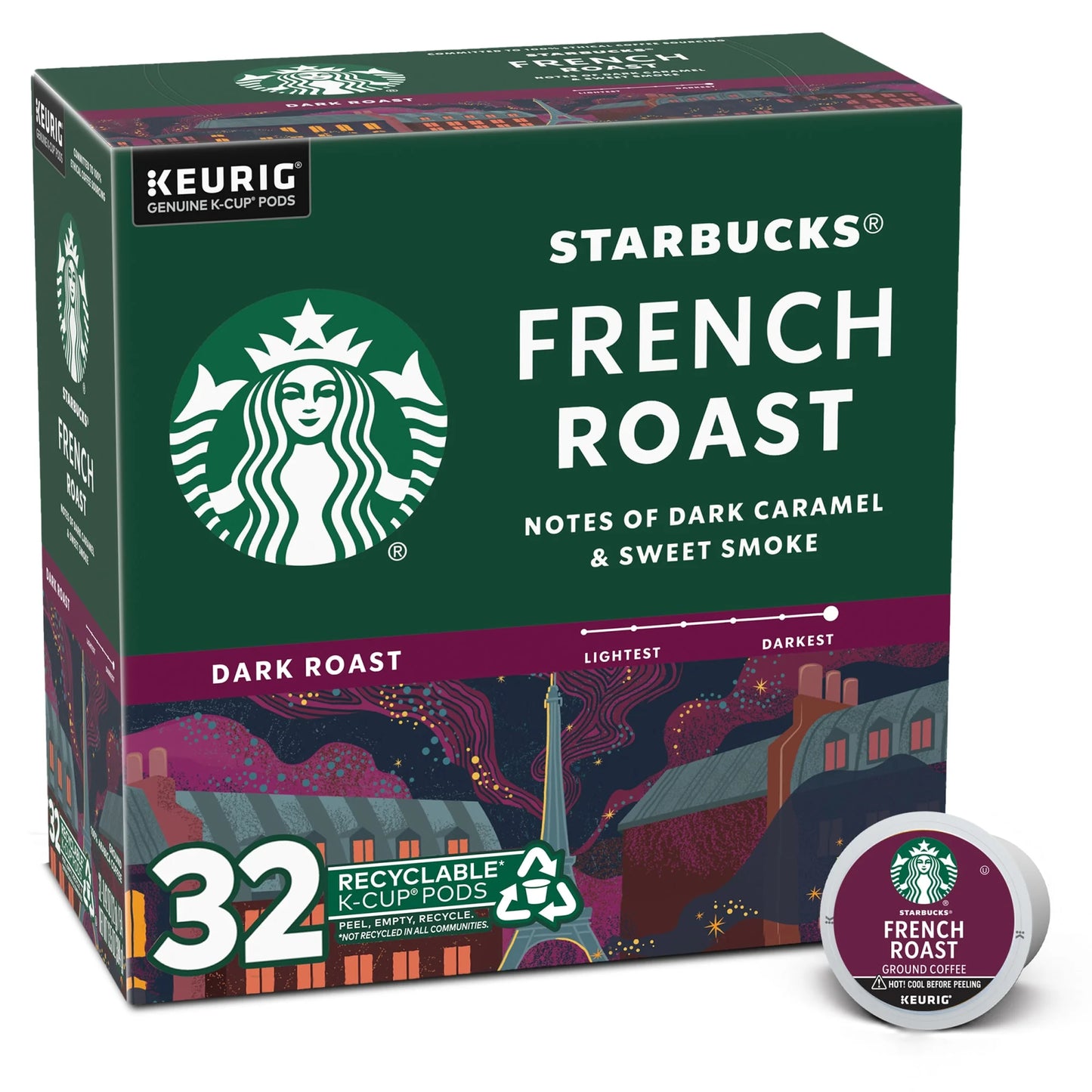 French Roast, Dark Roast K-Cup Coffee Pods, 32 Ct K Cups