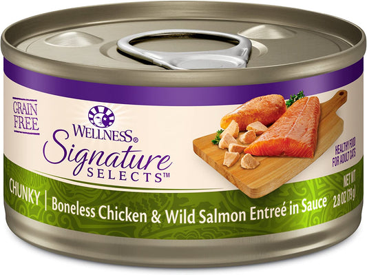 CORE Grain-Free Signature Selects Wet Cat Food, Natural Pet Food Made with Real Meat (Chunky Chicken & Salmon, 2.8-Ounce, Pack of 12)