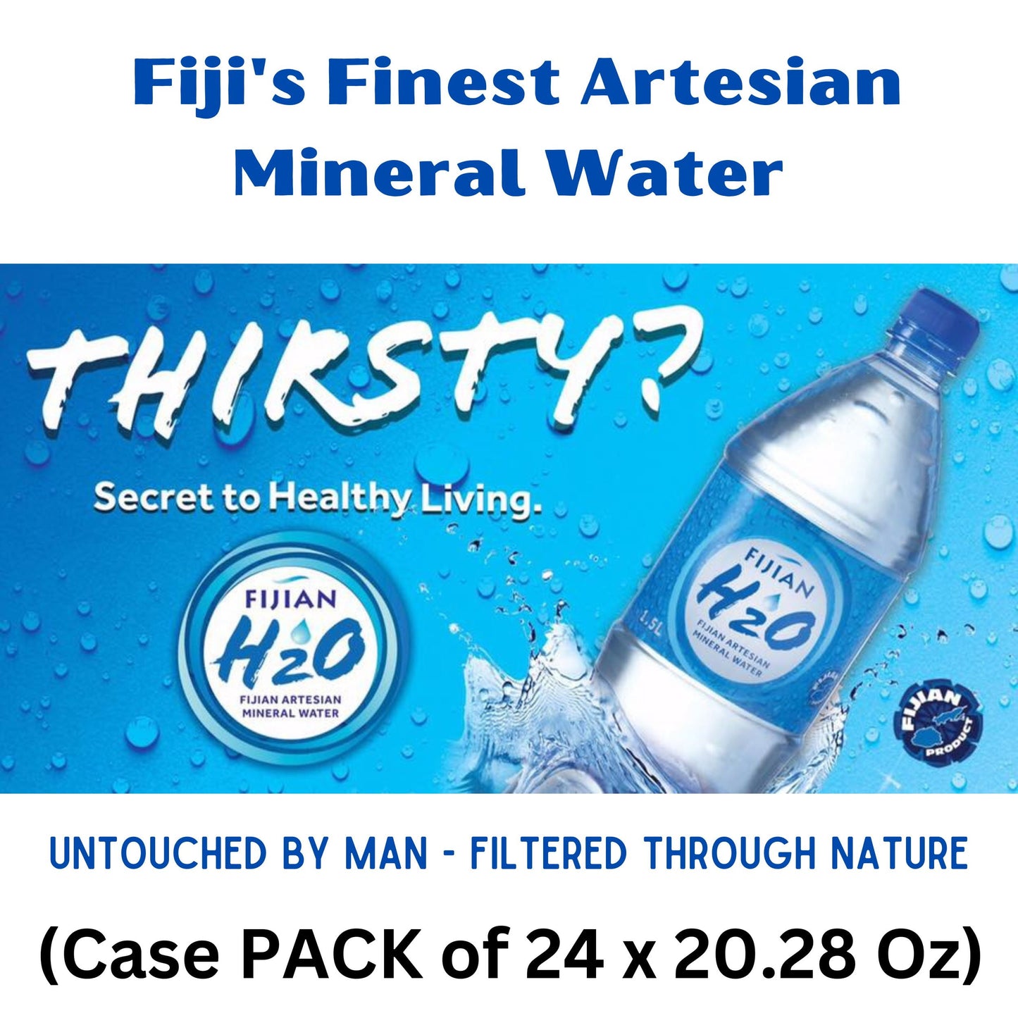 New! Fijian H20 Natural ARTESIAN Mineral Water Case Pack of 24 (20.28 Oz Bottle) Discover Fiji'S Finest H20, Naturally High Ph & SMOOTH TASTE