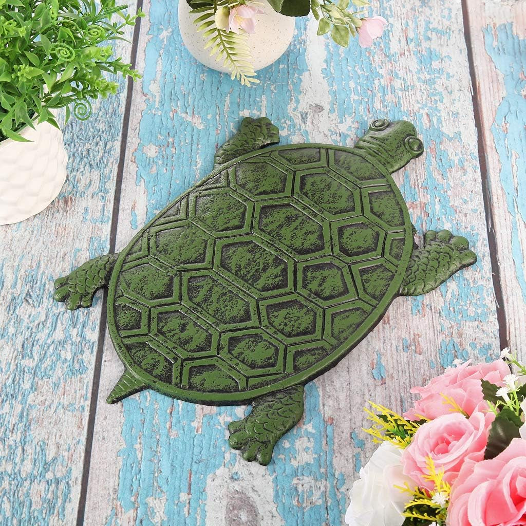 Cast Iron Stepping Stone, Turtle Stepping Stone, Decorative Tortoise Flagstone for Lawn, Yard, Garden Walkway